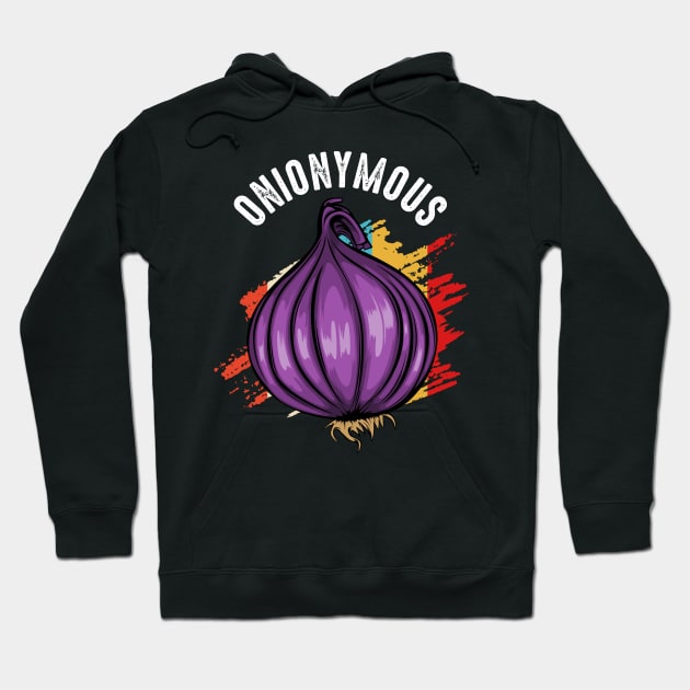 Onionymous Retro Style Onions Funny Onion Puns Hoodie by Lumio Gifts